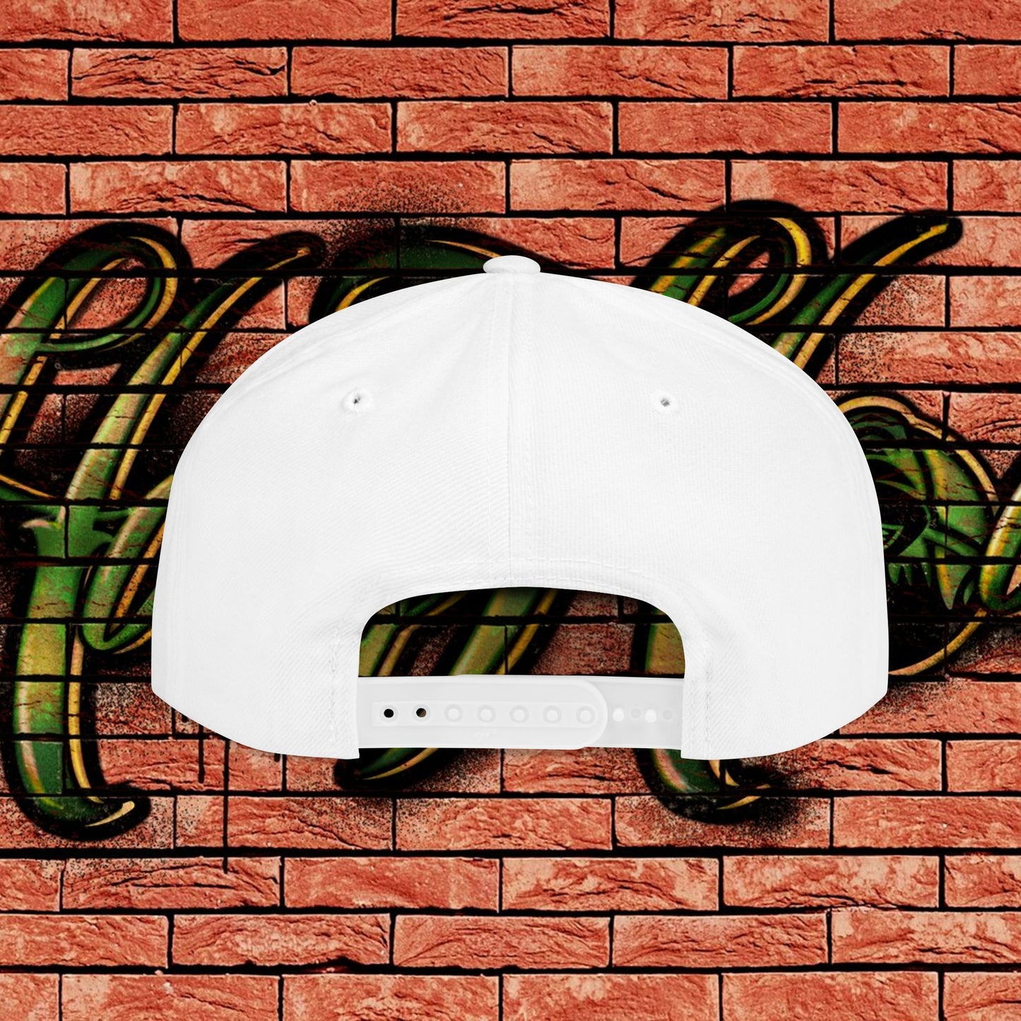 White Snapback Cap - Yellow Logo