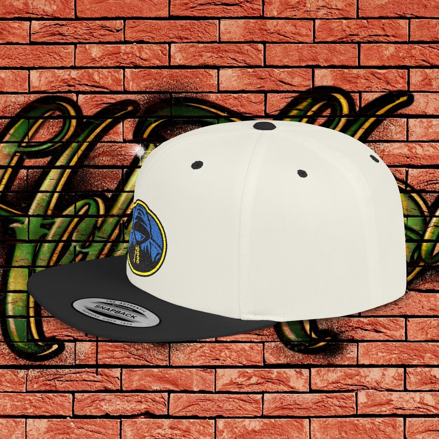 Two Tone Snapback Cap - Blue Logo