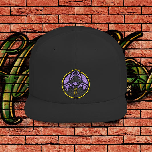 Black Snapback Cap - Purple Logo